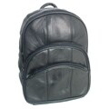 Adi Designs Triple Zipper Genuine Leather Backpack