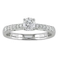 14k White Gold 1/2ct TDW Round Diamond Engagement Ring (F-G, I1)