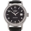 Gevril GV2 Classic Black Dial Black Strap Watch