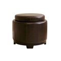 Jody Brown Round Tray-top Storage Ottoman