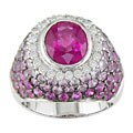 18k White Gold 1/2ct TDW Diamond Pink Tourmaline Ring