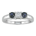 14k White Gold 1/4ct TDW Diamond and Sapphire Ring