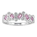 14-kt White Gold 1/8-ct Diamond and Pink Tourmaline Ring