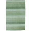 Hand-tufted Green Stripes Wool Rug (8' x 10')