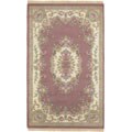 Hand-knotted Rose Aubusson Wool Runner (2'6 x 12')