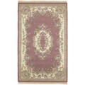 Hand-knotted Rose Aubusson Wool Rug (3' x 5' Oval)