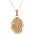 14k Tri-color Gold Cross Locket