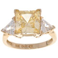 10k Yellow Gold Clear and Yellow CZ Ring