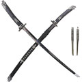 Silver Spiral Dragon Katana Sword
