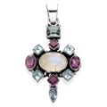 Moonstone, Amethyst, & Blue Topaz Pendant (India)