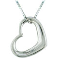 Platinum Polished Heart Pendant with 14-kt. Chain