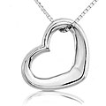 Platinum Polished Heart Pendant with 14-kt. Chain