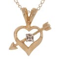14k Goldfill and Diamond Heart Pendant