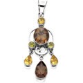 Smoky Quartz, Citrine, & Peridot Pendant