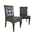 Espresso Brown Leather Dining Chairs (Set of 2)