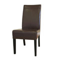 Dark Brown Leather Dining Chairs (Set of 2)