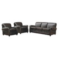 Espresso Bi-cast Leather Two Chairs and Sofa Set