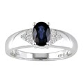14k Gold 1/10ct TDW Diamond Sapphire Ring