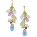 14k Yellow Gold Multiple Gemstone Earrings