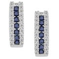 14k Gold 1/3ct TDW Diamond and Sapphire Earrings