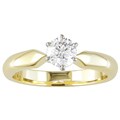 14k Gold 1/2ct TDW Round Diamond Solitaire Ring (H-I, I1-I2)