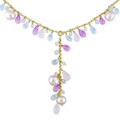 14k Gold Gemstone Cultured FW Pearl Necklace