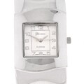 Geneva Platinum Women's Polished Silverplated Bangle Watch