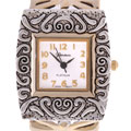 Geneva Platinum Women's Gold Accented Bangle Watch