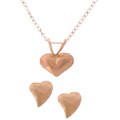 14k Yellow Gold Heart Pendant/ Earrings Set