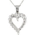10-kt. White Gold Diamond Heart Pendant With Diamond Accents'