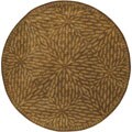 Hand-tufted Circle of Leaves Wool Rug (8' Round)
