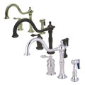 Three Hole Kitchen Faucet with Sprayer (Oil Rubbed Bronze)