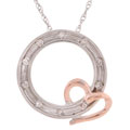 10k Two-tone Gold Heart 1/10ct TDW Diamond Pendant