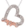 10k Gold 1/10ct Diamond Heart MOM Pendant