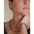 14k Gold Black Cultured Freshwater Pearl Set