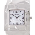 Geneva Platinum Women's Hammered Square Face Watch