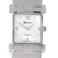 Geneva Platinum Polished Square Face Bangle Watch