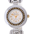 Geneva Platinum Women's Round Beaded Case Watch