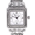 Geneva Platinum Braided Square Bangle Watch