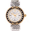 Geneva Platinum Antique Accent Round Face Watch