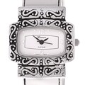 Geneva Platinum Women's Wavy Face Bangle Watch