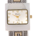 Geneva Platinum Silverplated Greek Key Watch