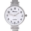 Geneva Platinum Round Face Polished Watch