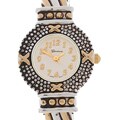 Geneva Platinum Twist Silverplated Bangle Watch