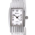 Geneva Platinum Women's Ribbed Rectangular Watch