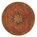 Hand-tufted Wool Geometric Tabriz Rug (6' Round)