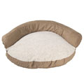 Peat Micro Fiber Bolster Pet Bed