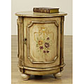 Hand-painted Antiqued White Drum Table