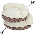 Hill & Dale Red Plaid Large Poly/Sherpa Bolster Bed