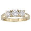 14kt Yellow Gold 1ct TDW Round Diamond Three-Stone Ring (H-I-J, I2-I3)